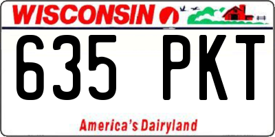 WI license plate 635PKT