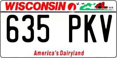 WI license plate 635PKV