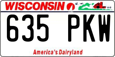 WI license plate 635PKW