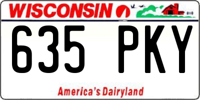 WI license plate 635PKY
