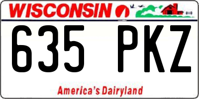 WI license plate 635PKZ