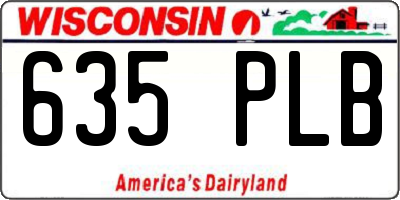 WI license plate 635PLB