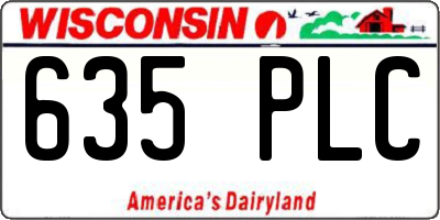 WI license plate 635PLC