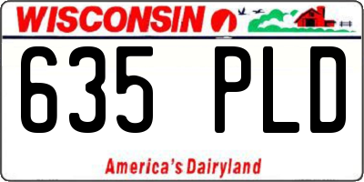 WI license plate 635PLD