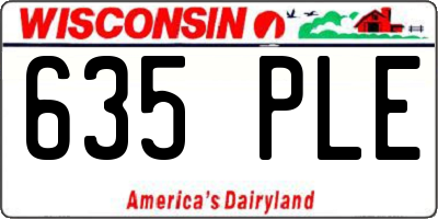 WI license plate 635PLE