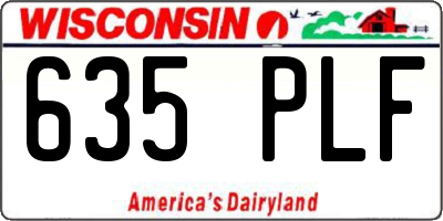 WI license plate 635PLF