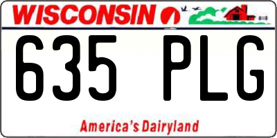 WI license plate 635PLG