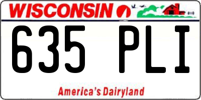 WI license plate 635PLI