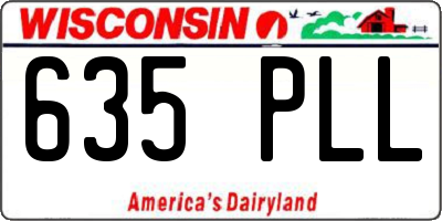 WI license plate 635PLL