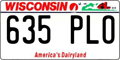 WI license plate 635PLO