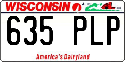 WI license plate 635PLP