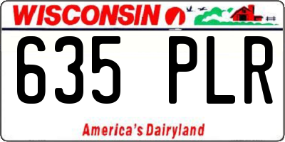 WI license plate 635PLR