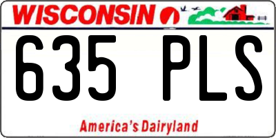 WI license plate 635PLS