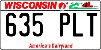 WI license plate 635PLT
