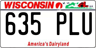 WI license plate 635PLU