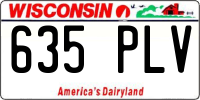 WI license plate 635PLV