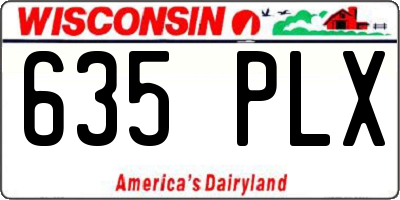 WI license plate 635PLX