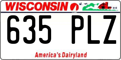 WI license plate 635PLZ