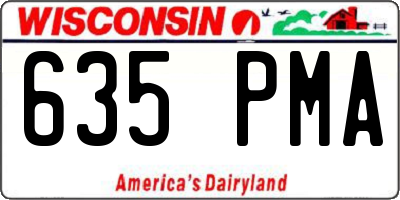 WI license plate 635PMA