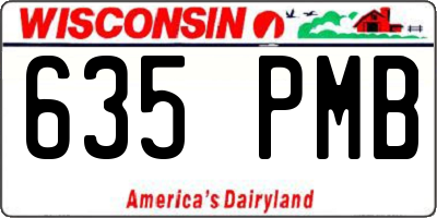 WI license plate 635PMB