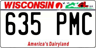 WI license plate 635PMC