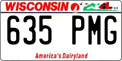 WI license plate 635PMG