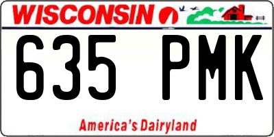 WI license plate 635PMK