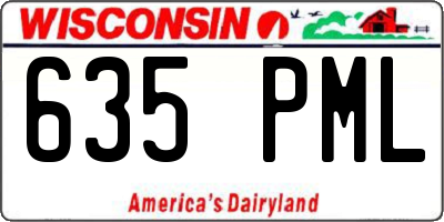WI license plate 635PML