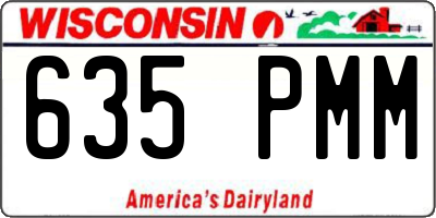 WI license plate 635PMM