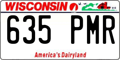 WI license plate 635PMR