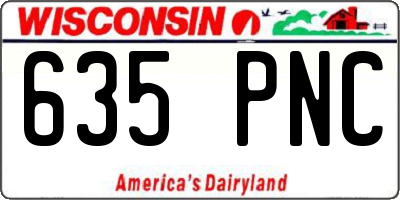 WI license plate 635PNC