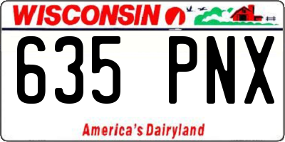 WI license plate 635PNX