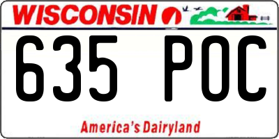 WI license plate 635POC
