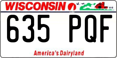 WI license plate 635PQF