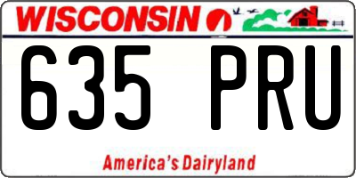 WI license plate 635PRU