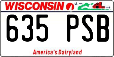 WI license plate 635PSB