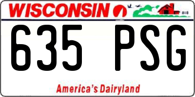 WI license plate 635PSG