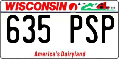 WI license plate 635PSP