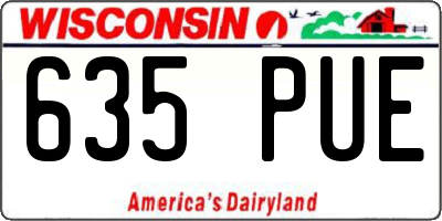 WI license plate 635PUE
