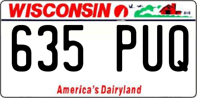 WI license plate 635PUQ