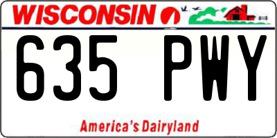 WI license plate 635PWY