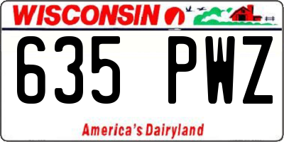 WI license plate 635PWZ