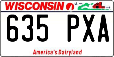 WI license plate 635PXA