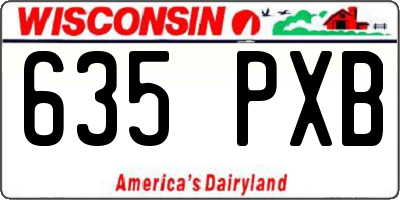 WI license plate 635PXB