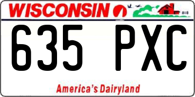 WI license plate 635PXC