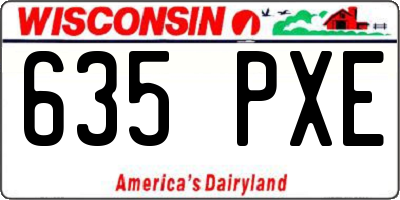 WI license plate 635PXE