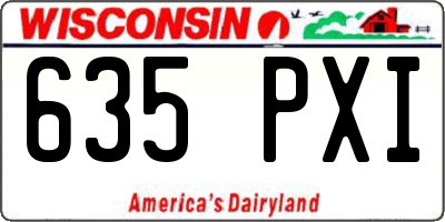 WI license plate 635PXI