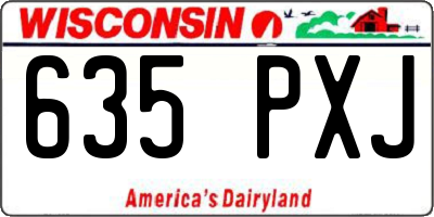 WI license plate 635PXJ
