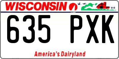 WI license plate 635PXK