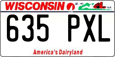 WI license plate 635PXL